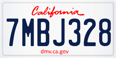 CA license plate 7MBJ328