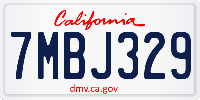 CA license plate 7MBJ329