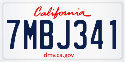 CA license plate 7MBJ341