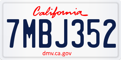 CA license plate 7MBJ352