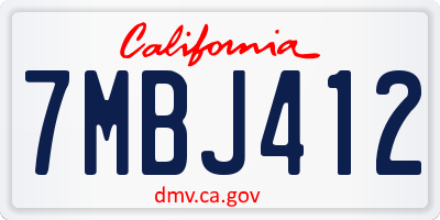CA license plate 7MBJ412