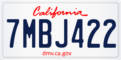 CA license plate 7MBJ422