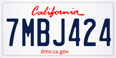 CA license plate 7MBJ424