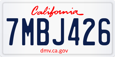 CA license plate 7MBJ426