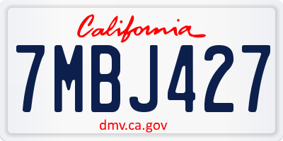 CA license plate 7MBJ427