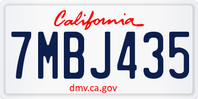 CA license plate 7MBJ435
