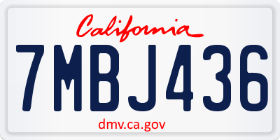 CA license plate 7MBJ436