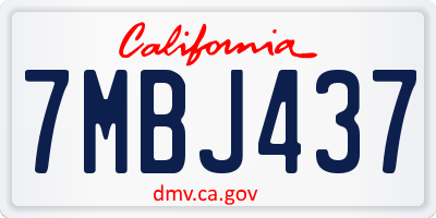 CA license plate 7MBJ437
