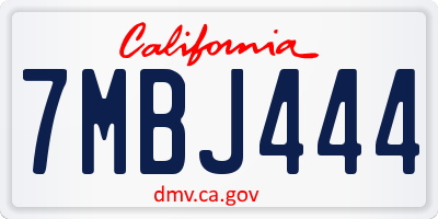 CA license plate 7MBJ444