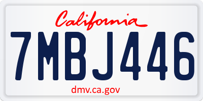 CA license plate 7MBJ446