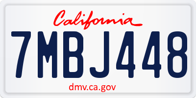 CA license plate 7MBJ448