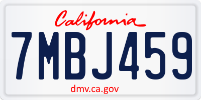 CA license plate 7MBJ459