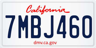 CA license plate 7MBJ460
