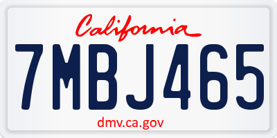 CA license plate 7MBJ465