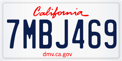 CA license plate 7MBJ469