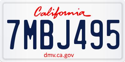 CA license plate 7MBJ495