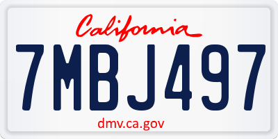 CA license plate 7MBJ497