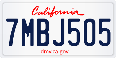 CA license plate 7MBJ505