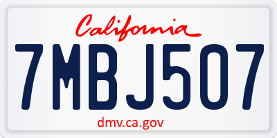 CA license plate 7MBJ507