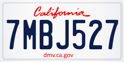 CA license plate 7MBJ527
