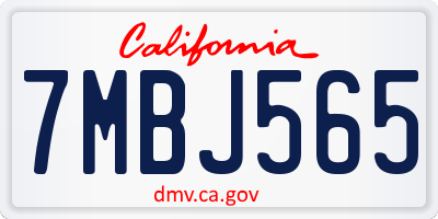 CA license plate 7MBJ565