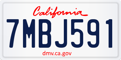 CA license plate 7MBJ591