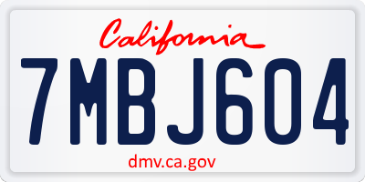 CA license plate 7MBJ604
