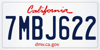 CA license plate 7MBJ622