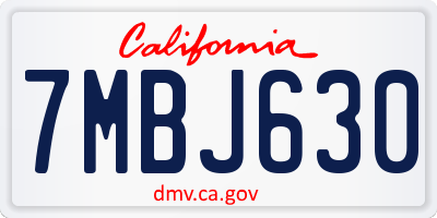 CA license plate 7MBJ630