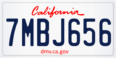CA license plate 7MBJ656