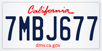 CA license plate 7MBJ677