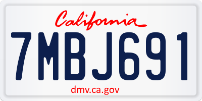 CA license plate 7MBJ691