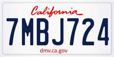 CA license plate 7MBJ724