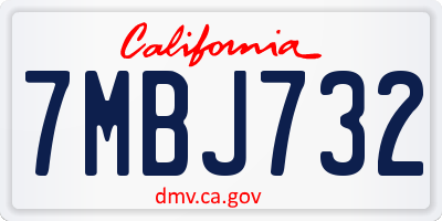 CA license plate 7MBJ732