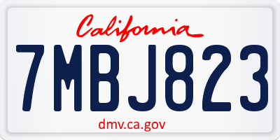 CA license plate 7MBJ823