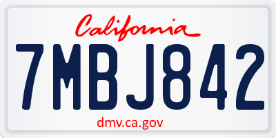 CA license plate 7MBJ842