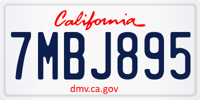 CA license plate 7MBJ895