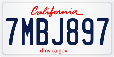 CA license plate 7MBJ897