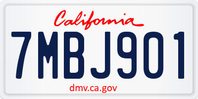 CA license plate 7MBJ901