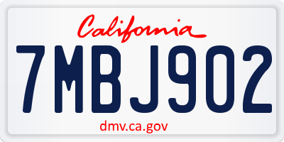 CA license plate 7MBJ902