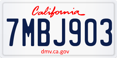 CA license plate 7MBJ903
