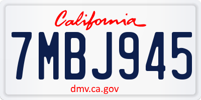 CA license plate 7MBJ945