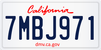 CA license plate 7MBJ971