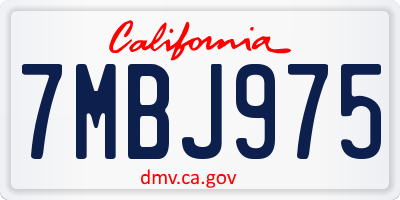 CA license plate 7MBJ975