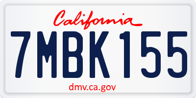 CA license plate 7MBK155