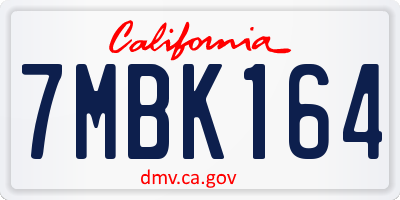 CA license plate 7MBK164