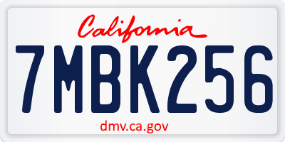 CA license plate 7MBK256
