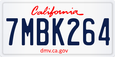CA license plate 7MBK264