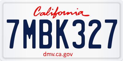 CA license plate 7MBK327