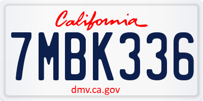 CA license plate 7MBK336